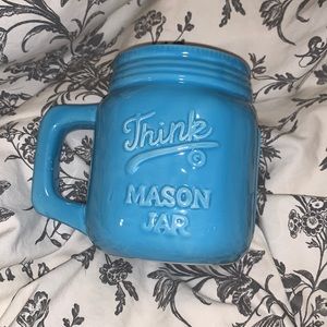 Light Blue Mason Jar style Mug